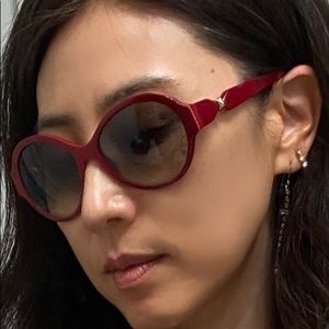 Cartier red round sunglasses